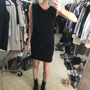 3.1 PHILLIP LIM BLACK DRAPED COTTON DRESS SIZE S